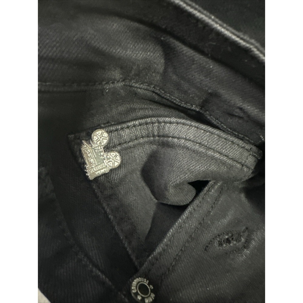 Grindhouse Denim Mens Straight Fit Jeans Size 40 Black With Covered Rips - Picture 8 of 10